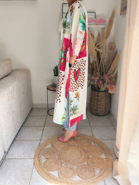 Kimono long léopard