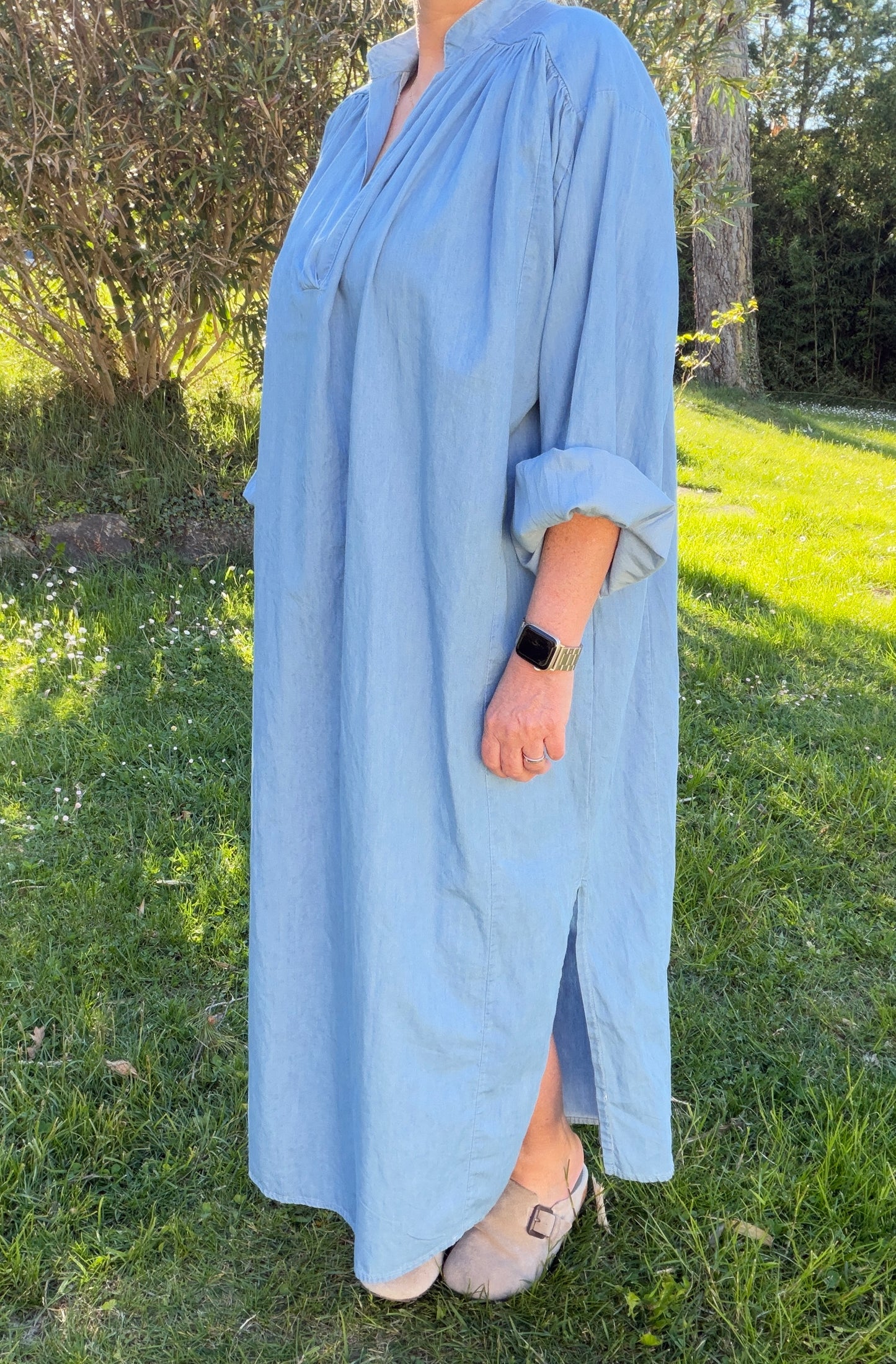 Robe longue en jean