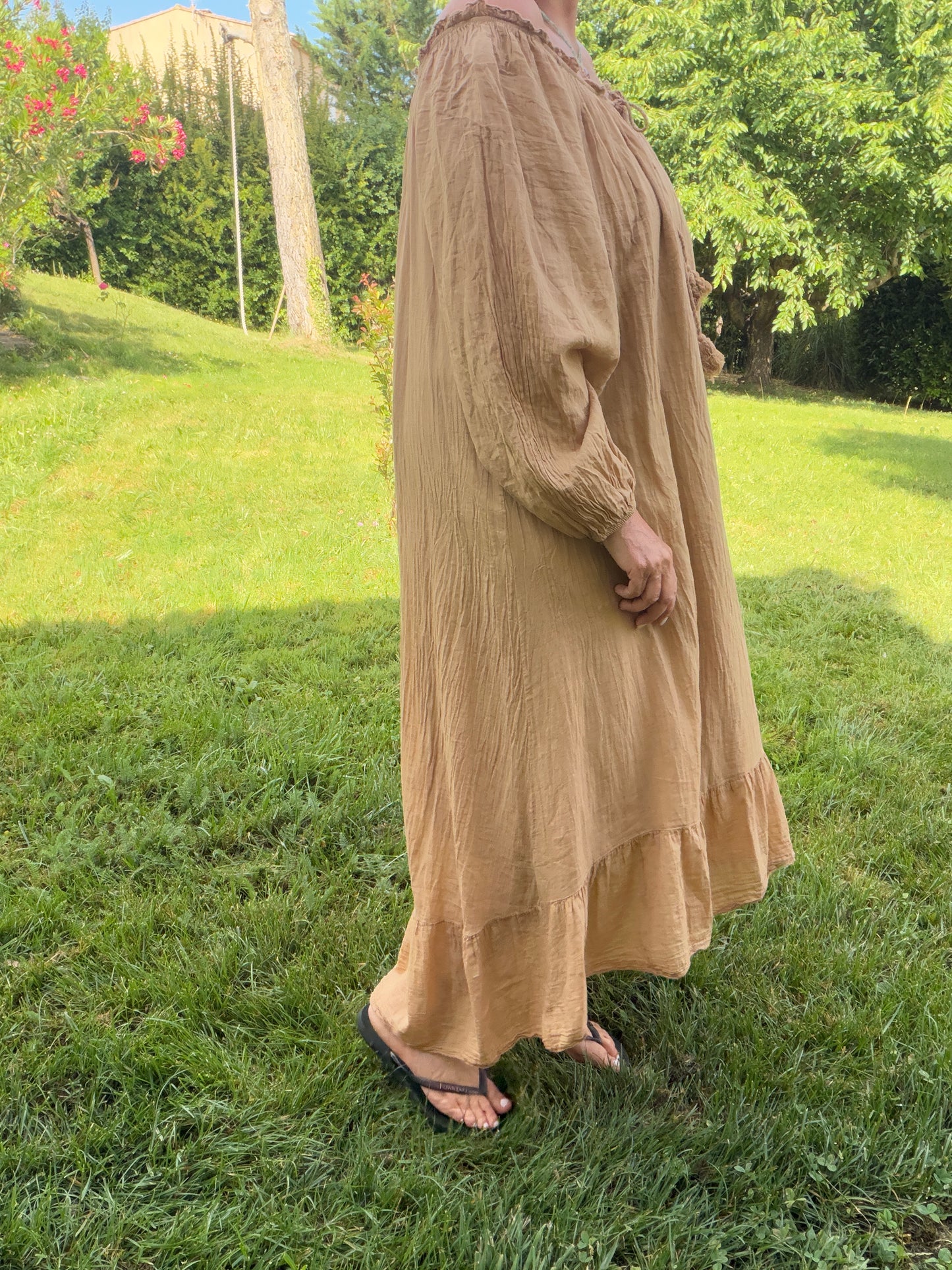Robe longue camel