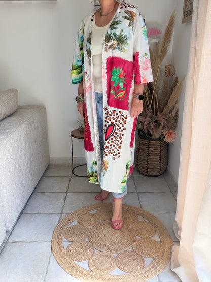 Kimono long léopard