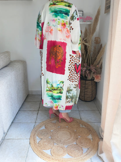 Kimono long léopard