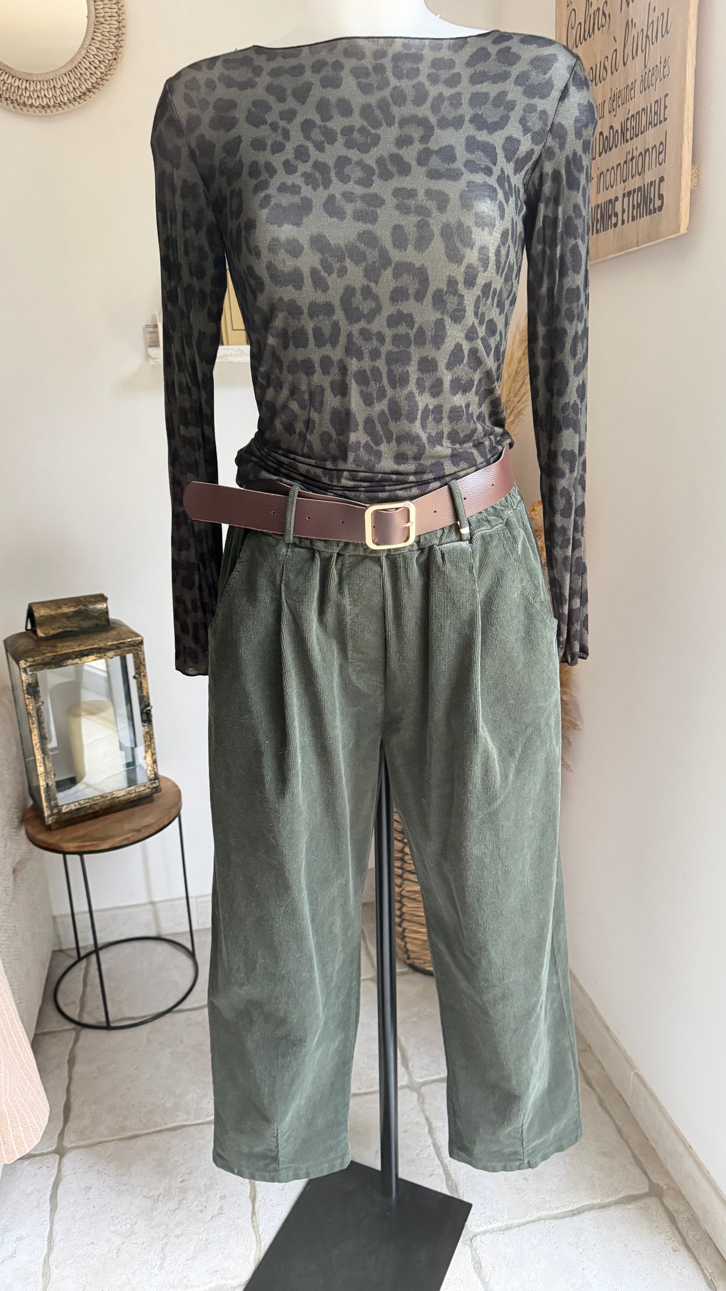 Pantalon velours kaki