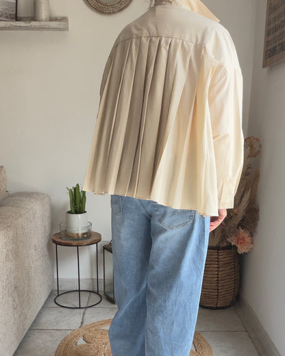 Chemise plissée beige
