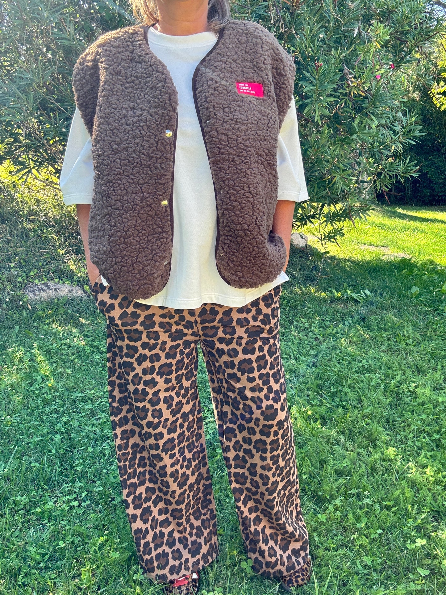 Gilet sans manches en moumoute