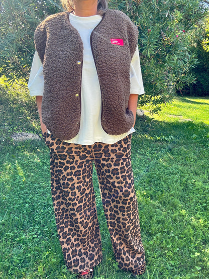 Gilet sans manches en moumoute