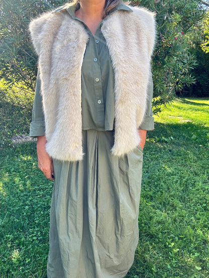 Veste sans manche Fausse fourrure