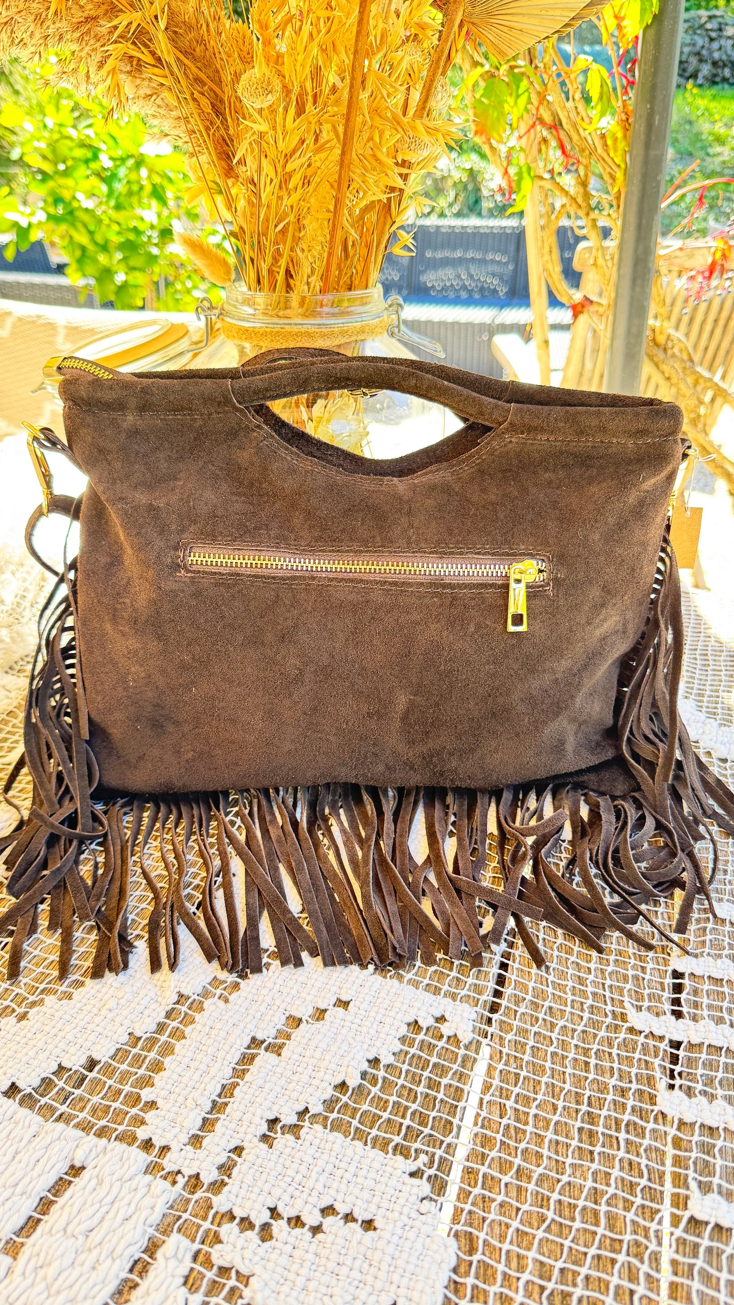 sac franges en daim