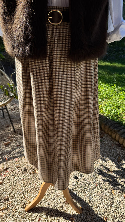 jupe longue en pied-de-poule