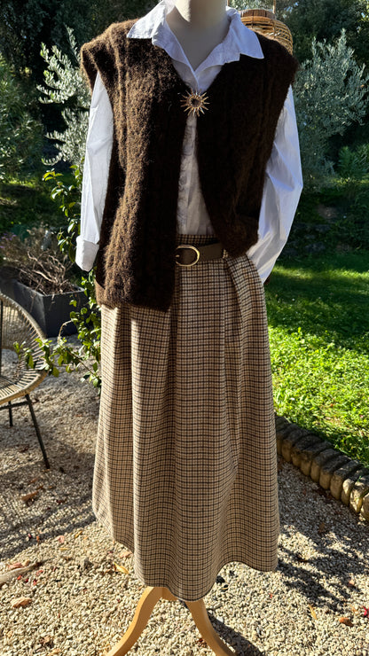 jupe longue en pied-de-poule