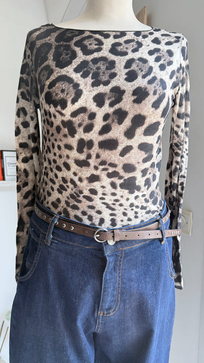 Top leopard  cachemire