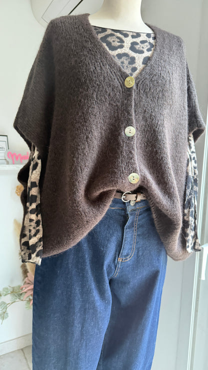 Top leopard  cachemire