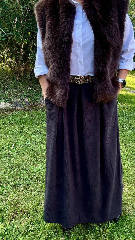 jupe longue en velour