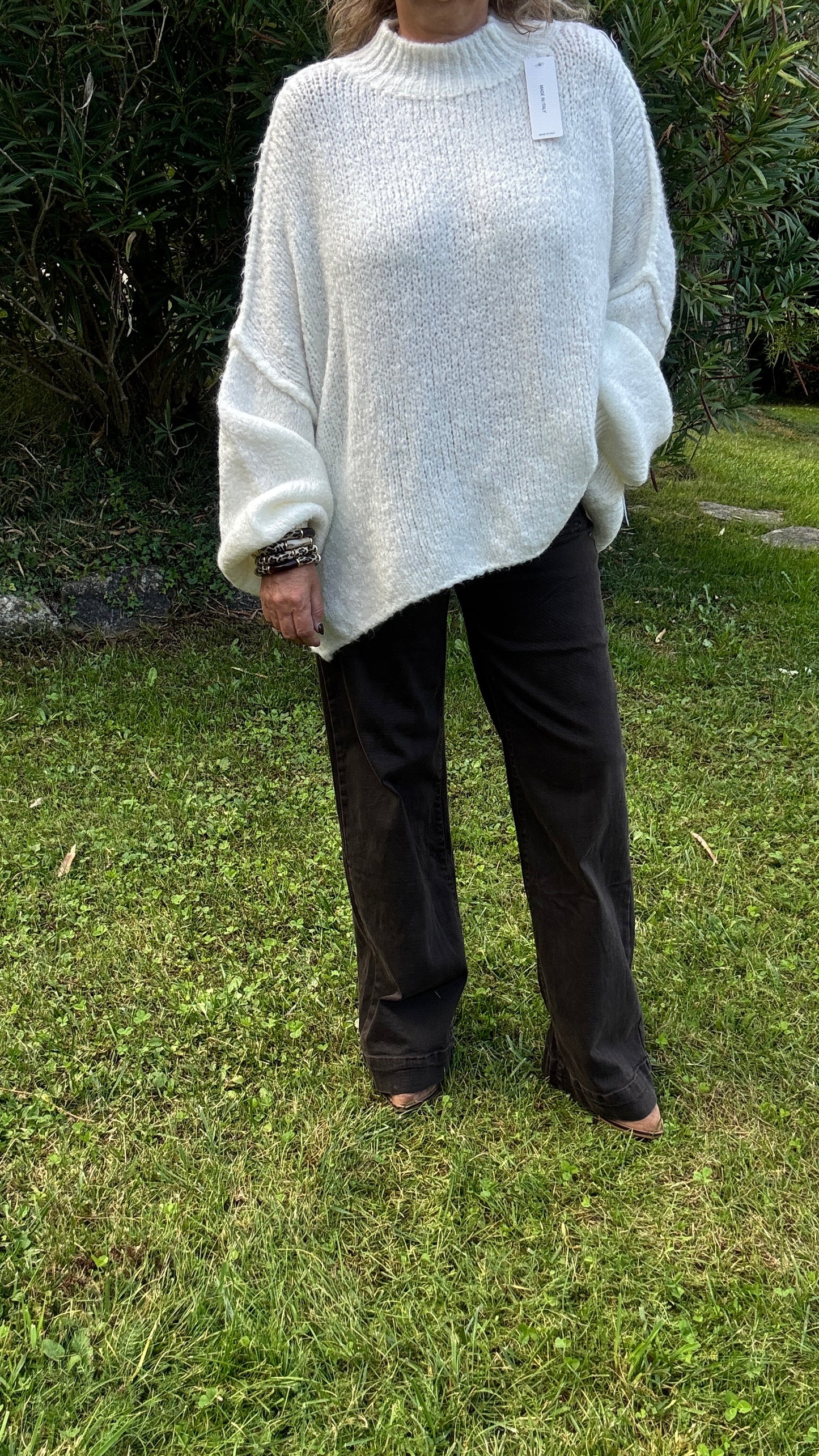 Pull oversize col montant