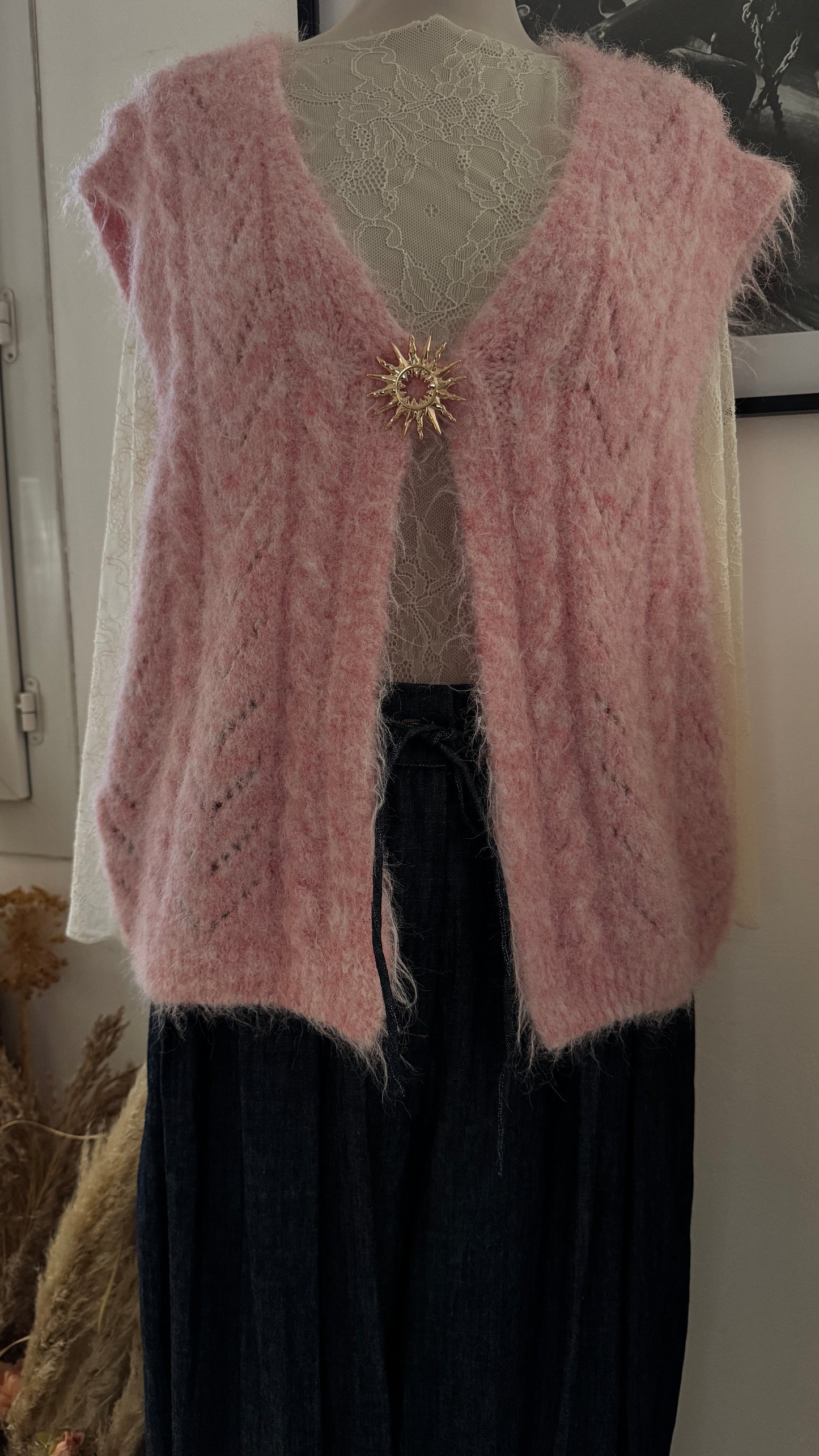 Gilet sans manche / broche soleil