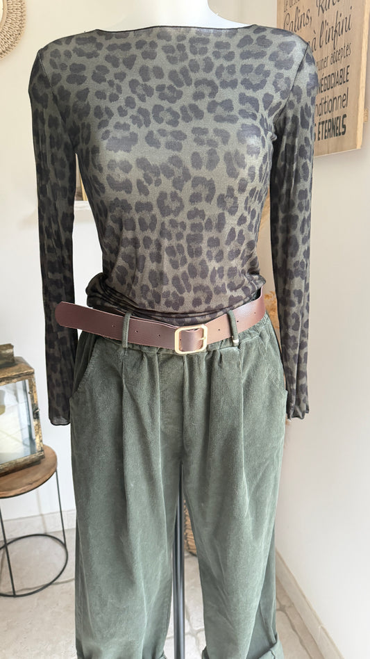 Top leopard  cachemire