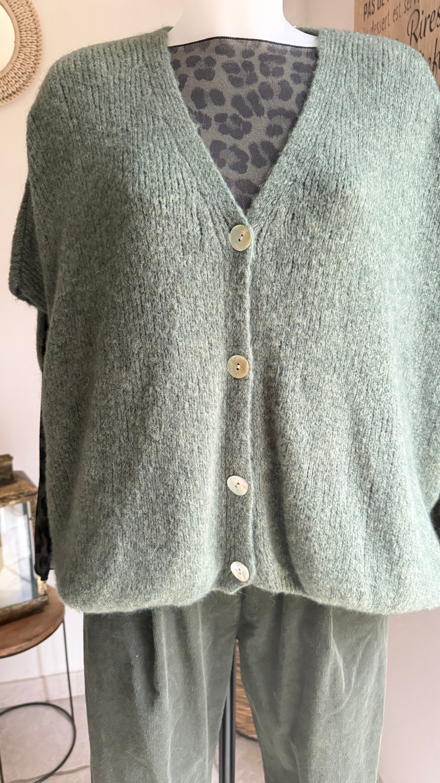 Top leopard  cachemire