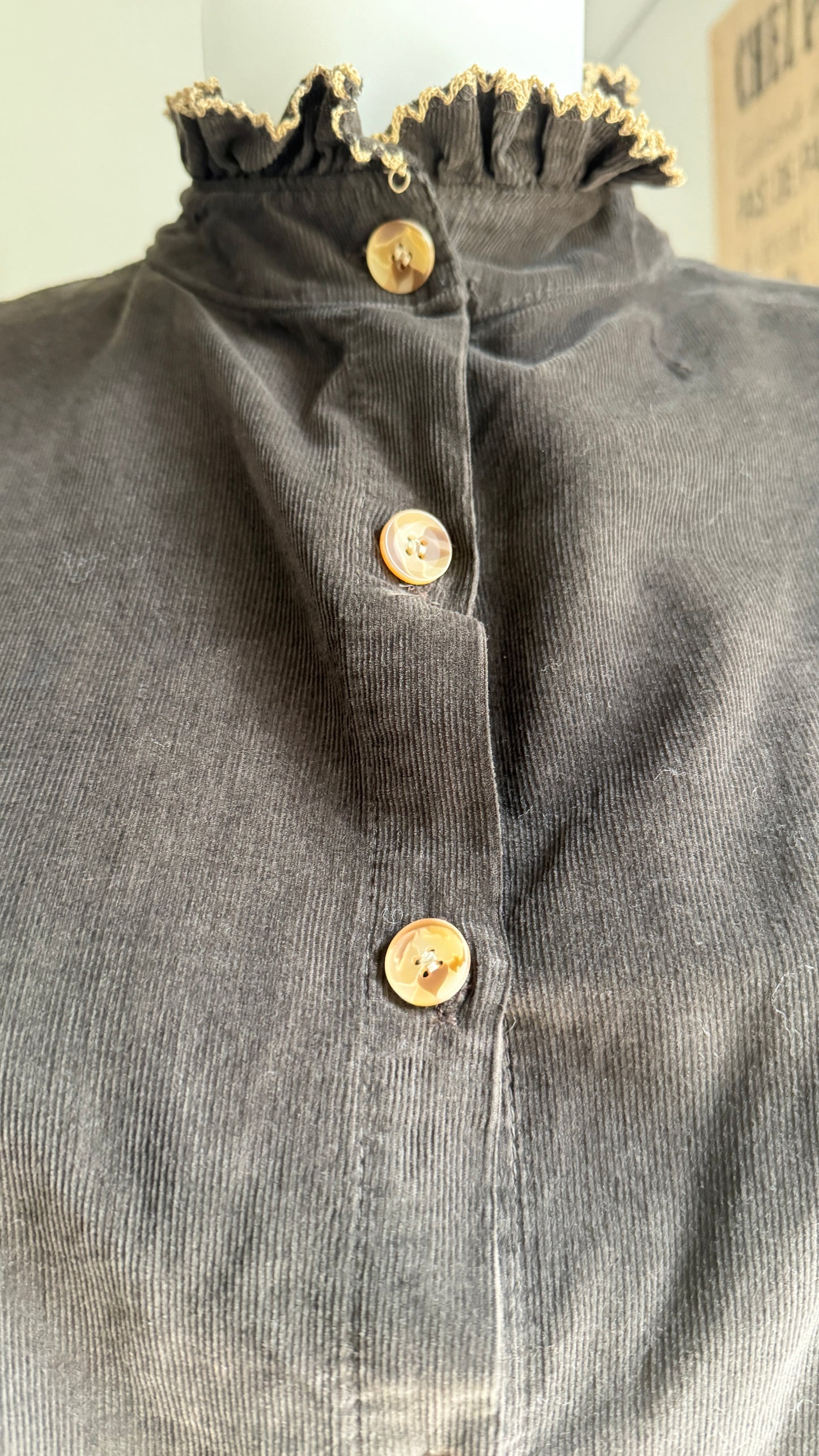 Chemise Velours col volant