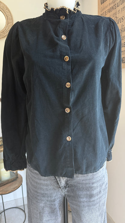 Chemise Velours col volant