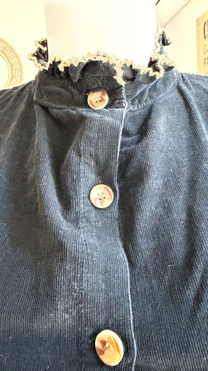 Chemise Velours col volant