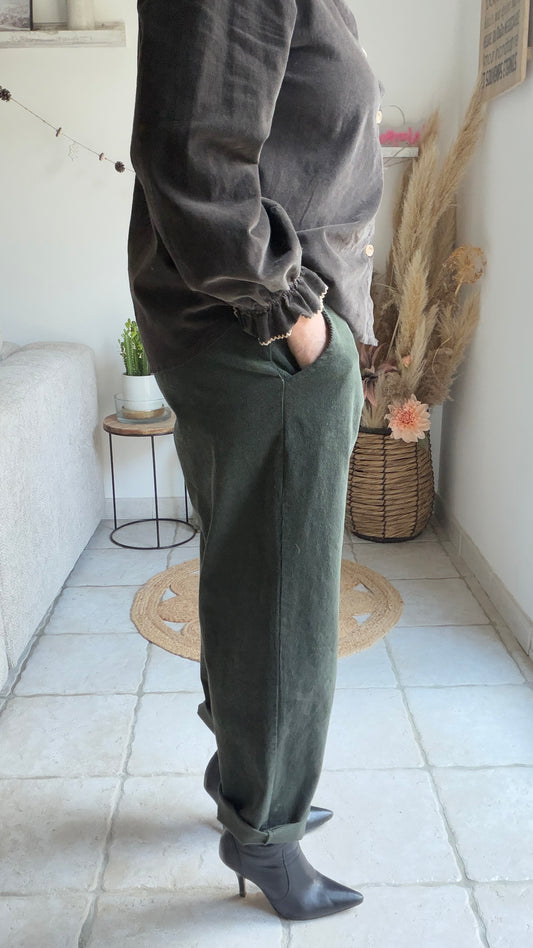 Pantalon velours kaki