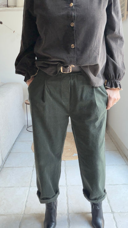 Pantalon velours kaki