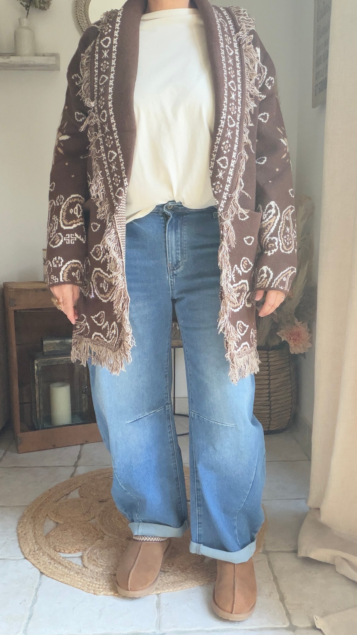 Veste en maille ethnique