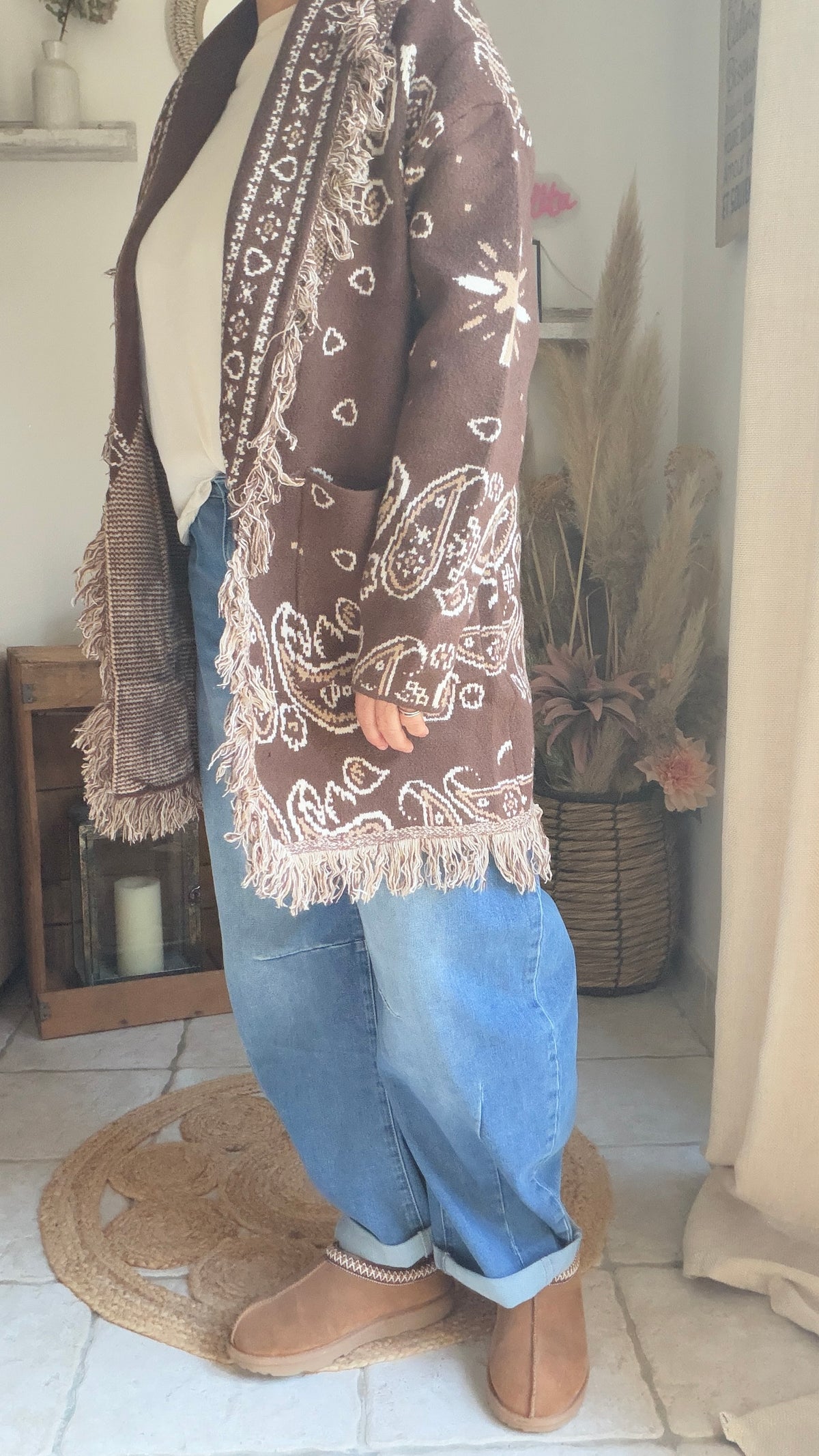 Veste en maille ethnique