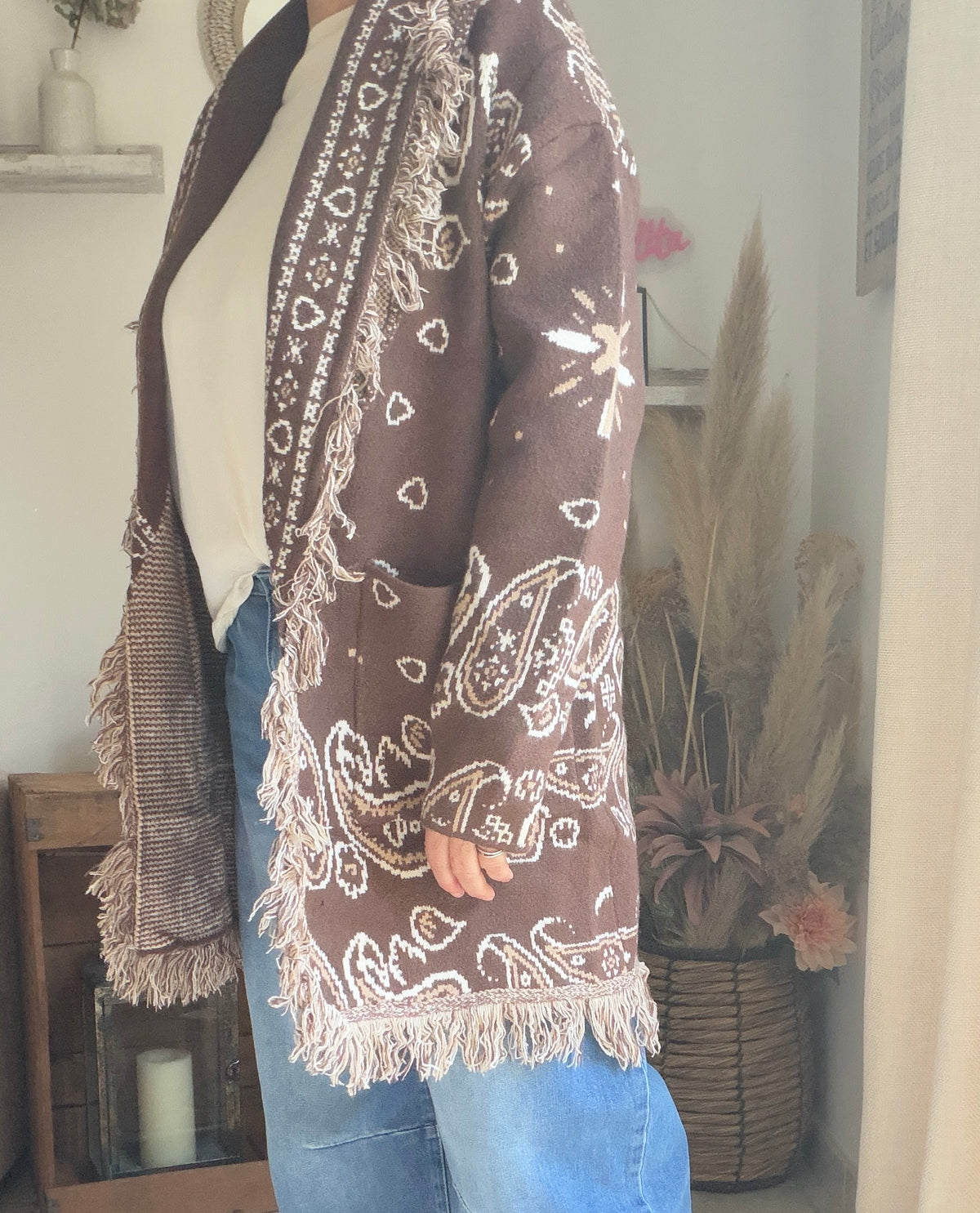 Veste en maille ethnique