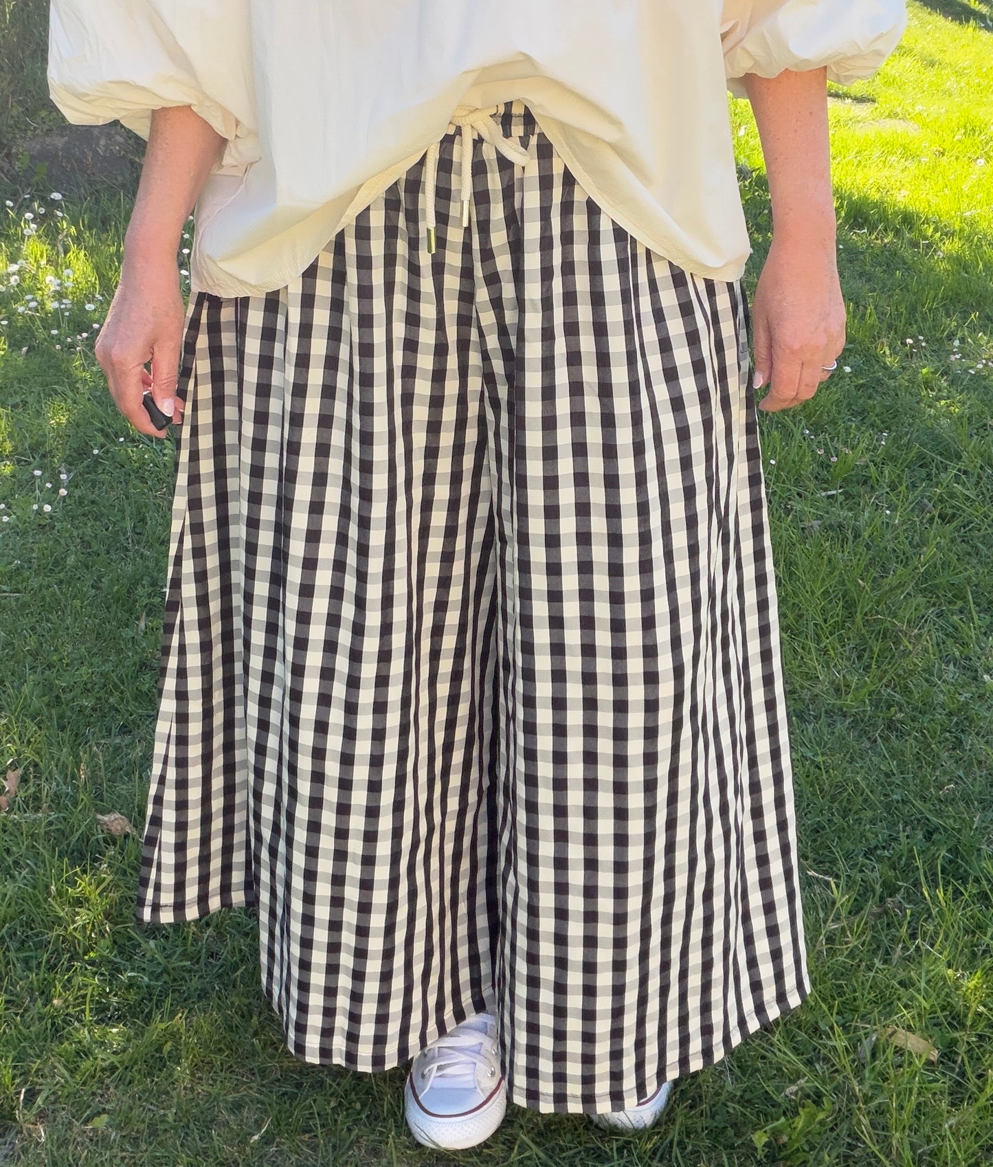 Jupe culotte carreux noir