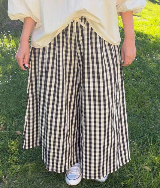 Jupe culotte carreux noir