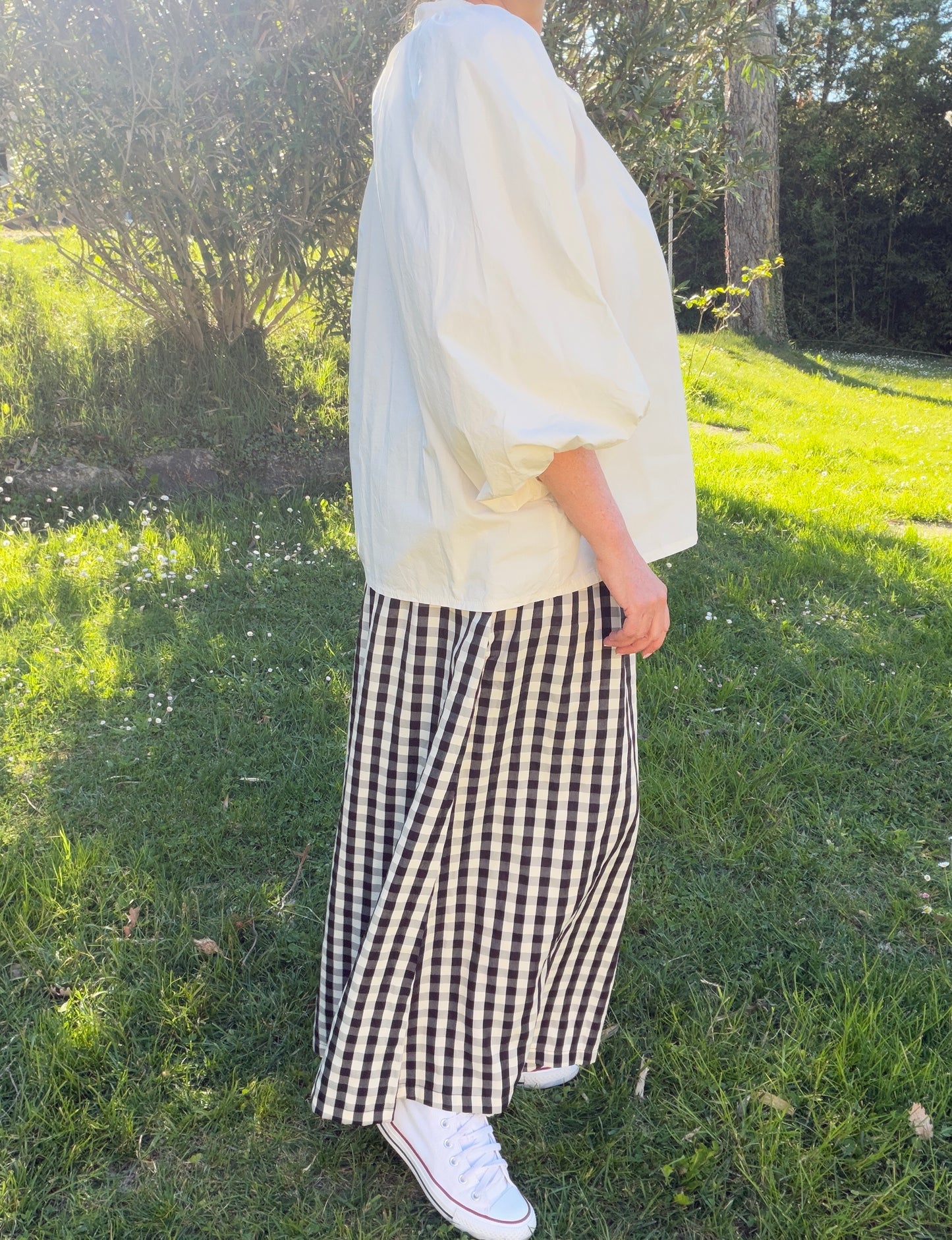 Jupe culotte carreux noir