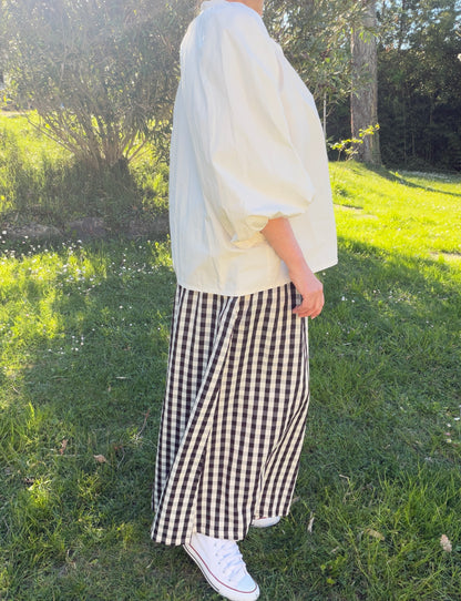 Jupe culotte carreux noir