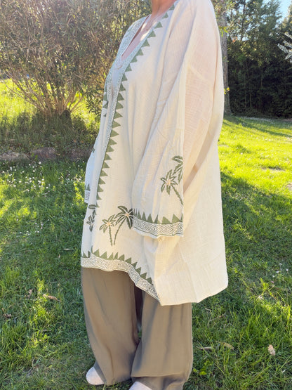 Kimono court Palmier