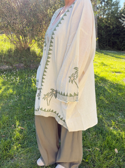 Kimono court Palmier