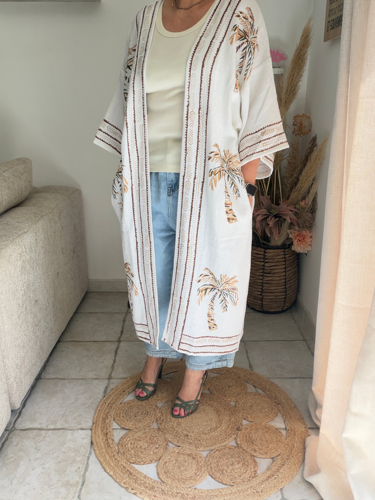 Kimono long palmiers